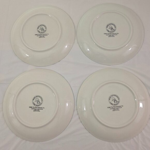 Wine Enthusiast USA & France Region Wines Cheese Fruit Dessert Plates – Set of 4 - Picture 13 of 16